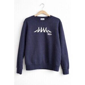 The Beatles Abbey Road Navy Blue Fleece Crew Neck Graphic Sweatshirt Women’s SM